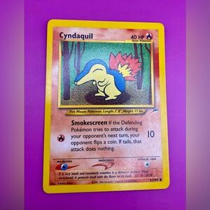 POKÉMON CYNDAQUIL CARD; 61/105; First Edition - #61; Untouched; NEW.
